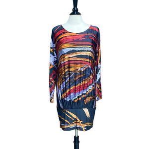 BCBGMaxazria Multi Long Sleeve Dress Size Medium